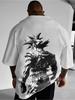 Men Women Japanese Anime Graphic Printed Oversized Cotton T-shirt Streetwear Tee