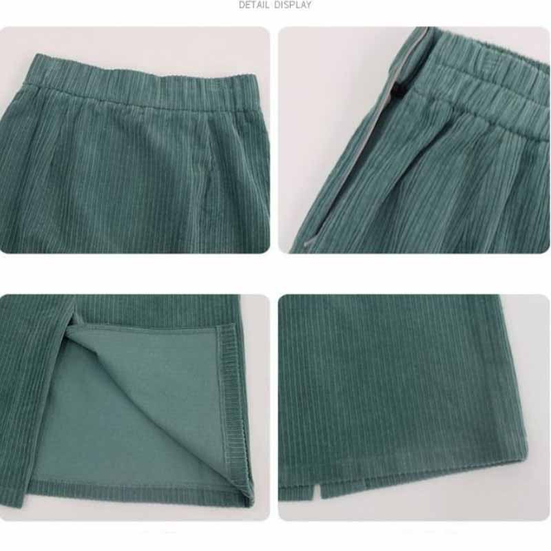 Saia de veludo feminino outono e inverno versão coreana era fina e selvagem grosso retro cintura alta saco hip comprimento médio saia linha a