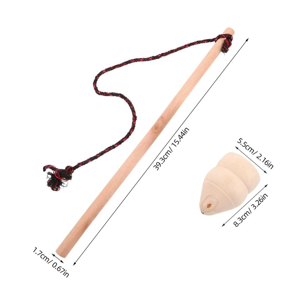 SAFIGLE Spinning Wooden Whip Traditional Solid Wood with Gyro Concentration Perfect for Summer Festival Top, Top, Style, Mechanism, Training,
