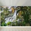 Wallpaper 3d Stereo Waterfall Tropical Rainforest Landscape Fresco Living Room Bedroom Backgrouund Wall Mural Decor