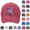 Washed Cotton Baseball Cap With Printed Distressed Soft Top Denim Hat For Men, European And American Retro Hat