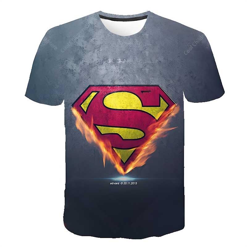 Summer New SuperHero Superman Children's 3d Printed T-Shirt Children's Summer Fashion Short Sleeved T-Shirt Tops