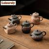 Old Rock Mud Antique Teapot Antique Tea Infuser Pot Tea Soaking Kettle With Filter Tieguanyin Tableware Accessories Decoration