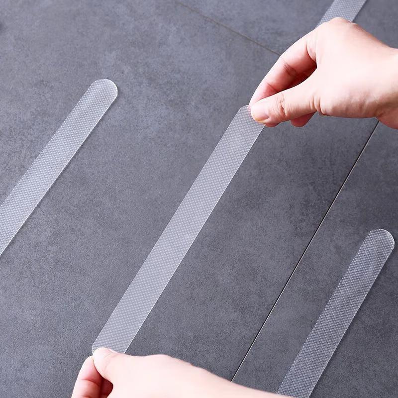 

PEVA Strips Tape Bathroom Anti-Slip Stickers Transparent Waterproof Safety Strip Bathtub Shower Stair Floor Long Strip Wavy Tape (2x20cm)12PCS