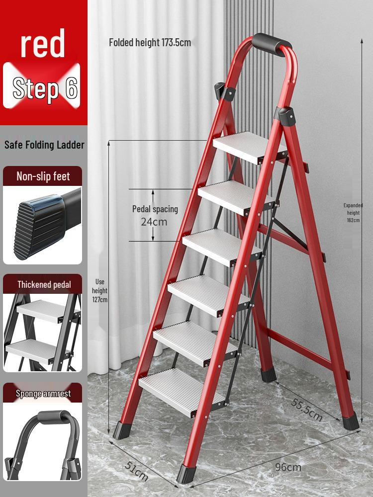 German Aluminum Alloy Telescopic Folding Ladder - Safe and Convenient A-Frame for Household Use