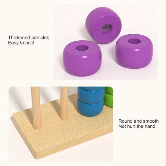 Beads Matching Stacking Toy Preschool Learning Color Recognition Rainbow Rings Game Boys Girls Educational Color Sorting Sequencing Toy