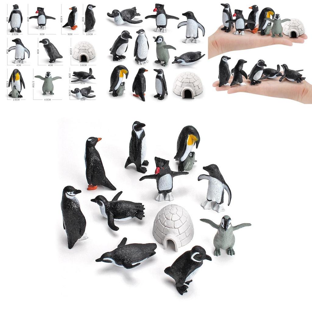 Miniatur-Pinguin-Modellset, PVC-Sammelfiguren für arktische Dekoration