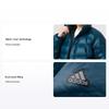 Chaqueta de Plumón para Hombre de Color Sólido 600 Fill Suelta Cálida Cuello Alto Ropa Exterior Azul Oscuro IL8932
