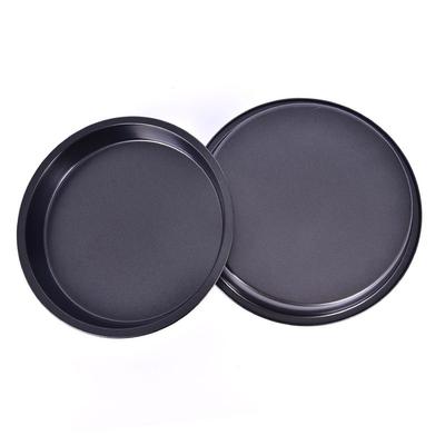 Bandeja de prato redondo para pizza, bandeja profunda de aço carbono, molde antiaderente para assar
