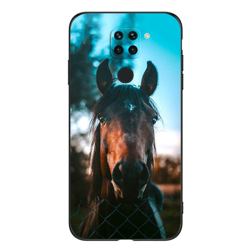 For Xiaomi Redmi Note 9 Global Phone Back Cover  Black Tpu Case Lion Wolf Tiger Dragon