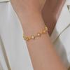 Copper Epoxy Zircon Four Leaf Flower Necklace Women'S Temperament Niche Flower Bracelet Pbr-219