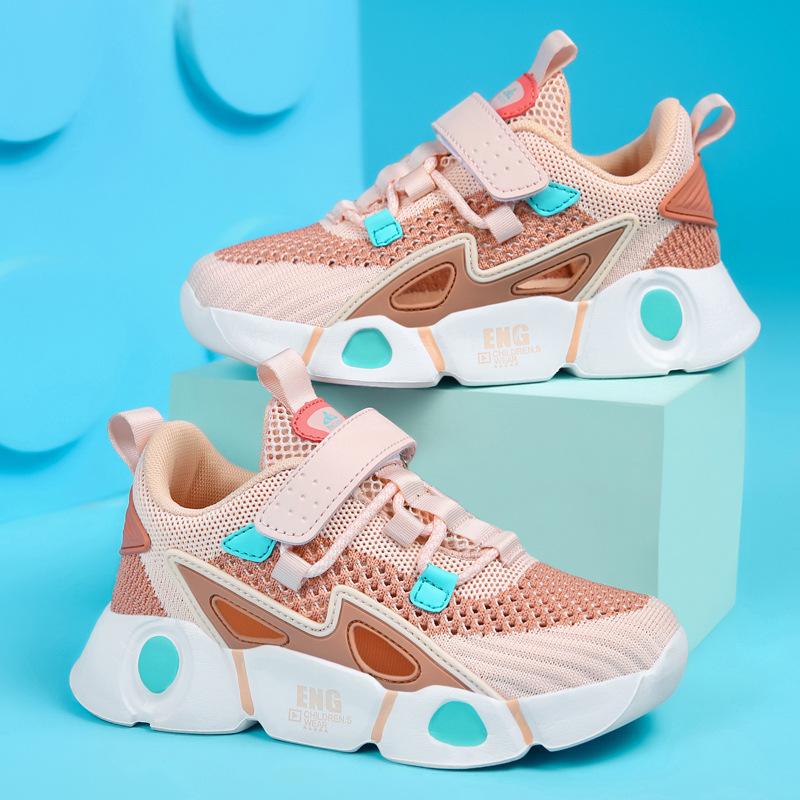 Kids Shoes Newest Autumn And Summer Boys Wearresistant And Breathable Girls' Children'S Shoes Flying Woven Mesh Casual Sports