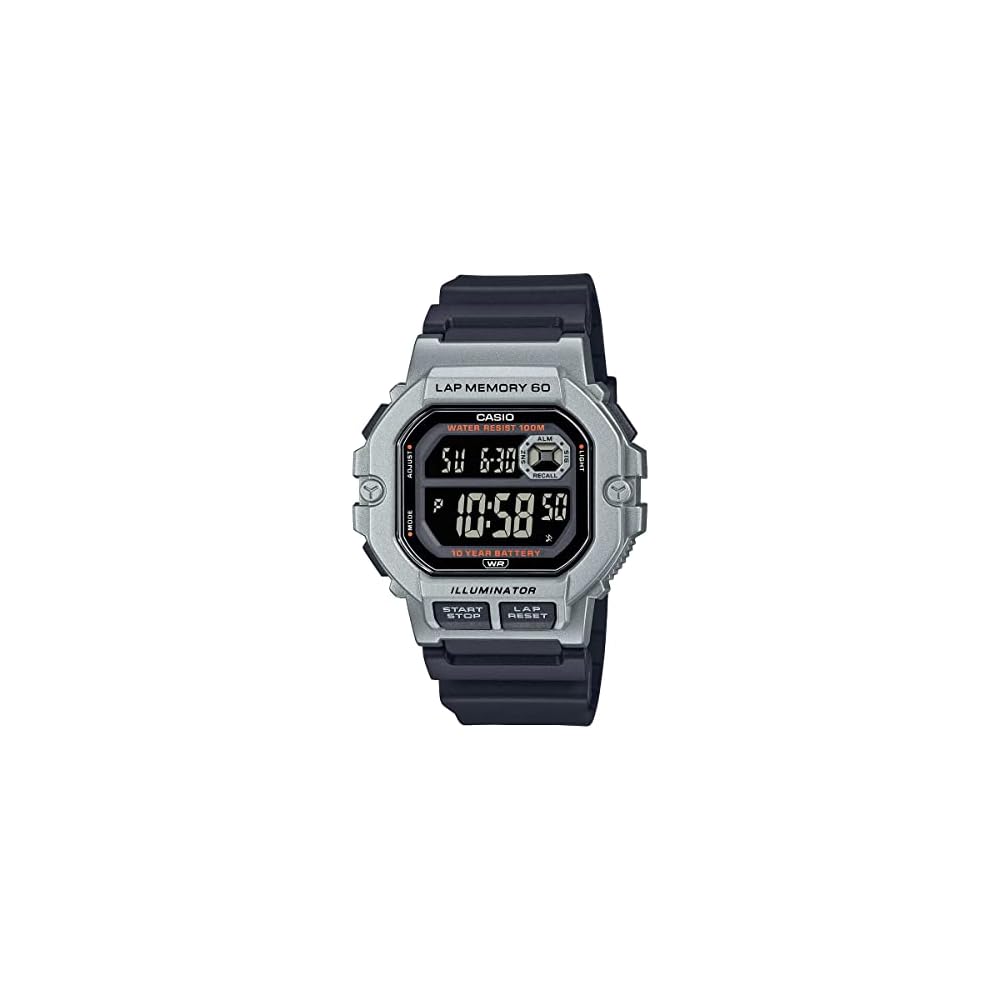 

Casio Sports Gear Digital Men s Watch 60 Lap Memory Function Silver Black