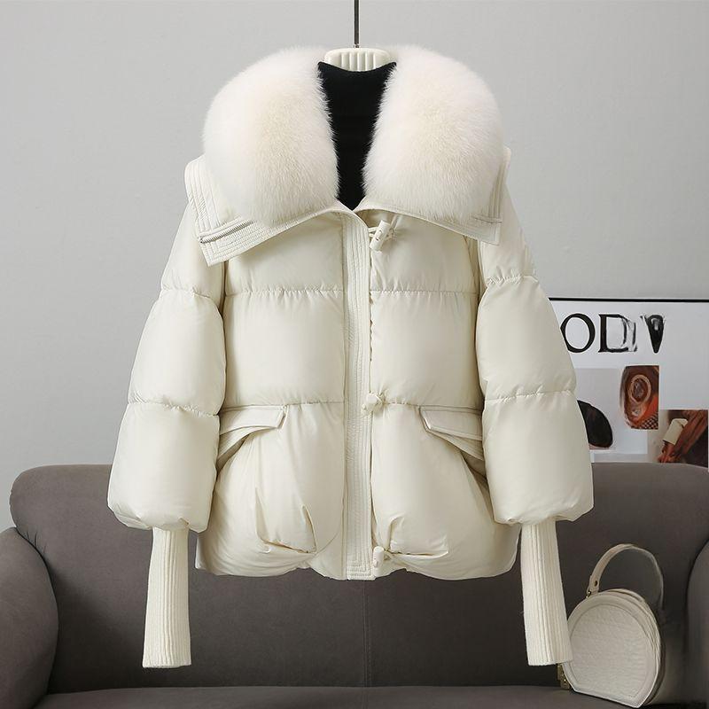 New Winter Warm Goose Down Jackets Natural Collar Puffer Jackets Women Thick Female Streetwear Coats