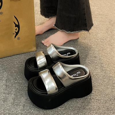 Erhöhte Thi Heel Hausschuhe Damen Sommer Outdoor Faion 2025 Neu Internet Celebri Strand Casual Extrem ulare Sandalen