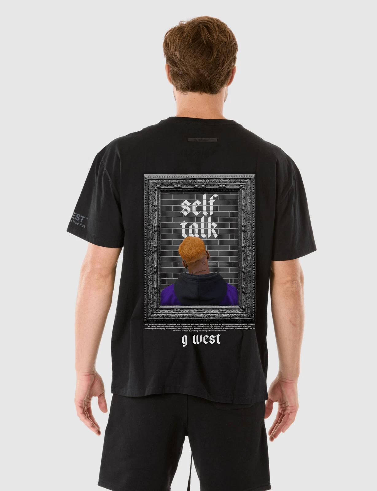 G WEST SELF TALK T-SHIRT - JET BLACK 3XL