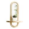 Arched Oval Makeup Mirror Multifunctional Plant Display Stand Durable Boho Wall Mirror  Living Room