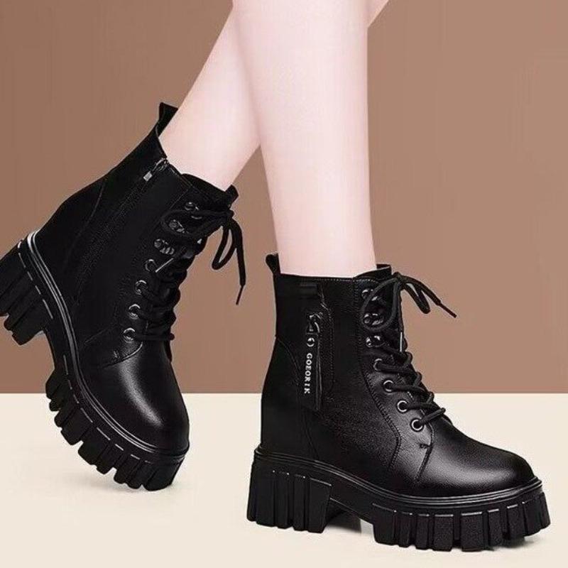 New Best-selling Women's Shoes: Thick-soled Boots, Height-increasing, Fleece, Short-top Single Cotton Boots