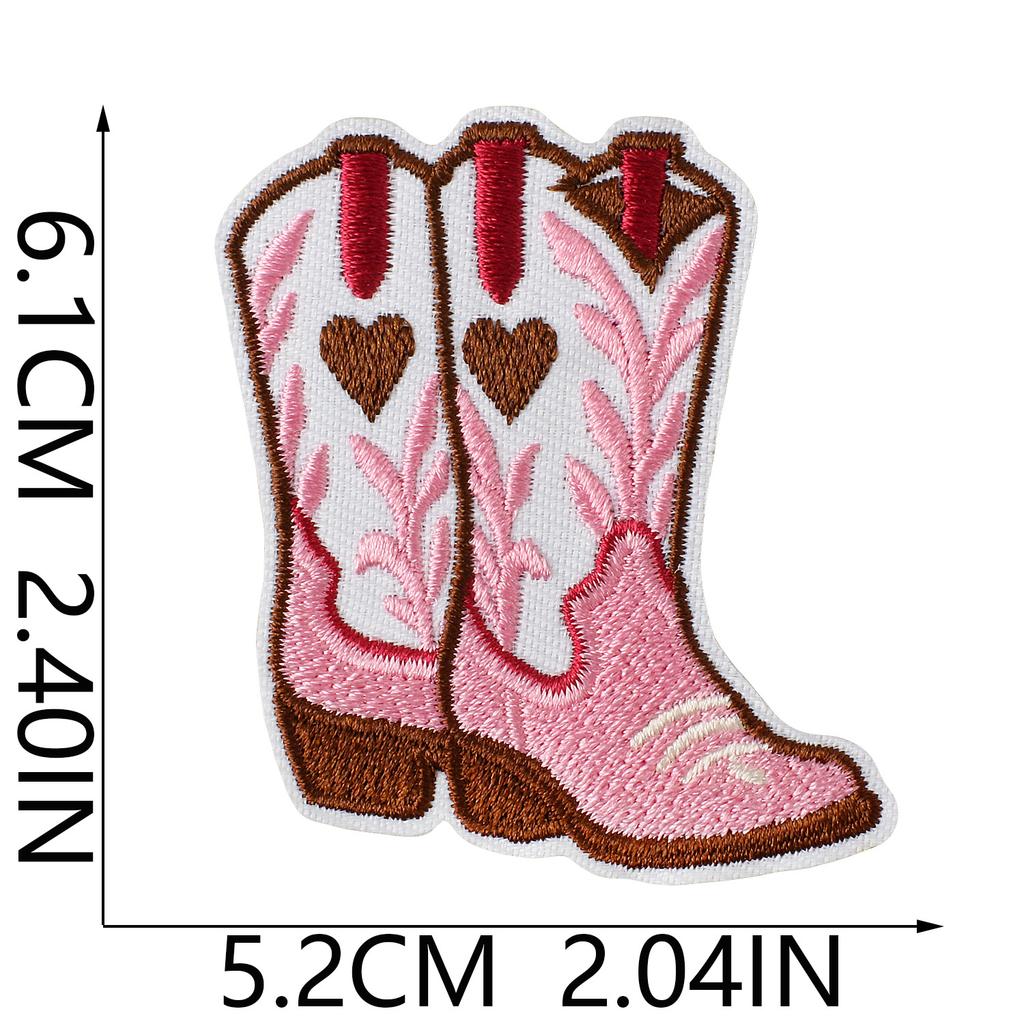 Vintage Western Denim Embroidery Cloth Sticker Ironing Tooling Jacket Luggage Hat Riding Boots Cactus Embroidery Stamp Boy