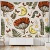 Vintage Magic Mushroom Tapestry Wall Hanging Witch Hand Mural Botanical Mystery Boho Hippie Home Decor