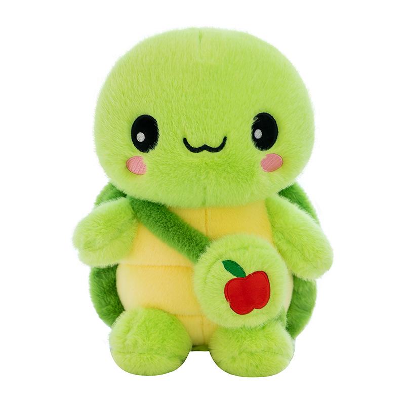 Adorable Green Apple Turtle Plush Backpack & Figurine