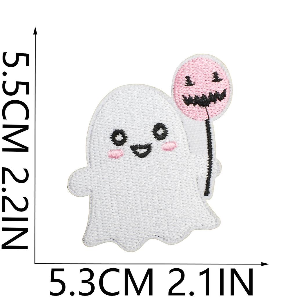 Ghost Embroidery Cloth Sticker Halloween Piao Ghost Patch Sticker Festive Atmosphere Dress Up Embroidery Label Pumpkin Spider Web