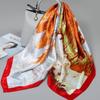 Foulard quadrato in seta stile influencer: Sciarpa da collo da donna alla moda, Sciarpa, Protezione solare, Garza stampata, Accessorio per abbigliamento professionale