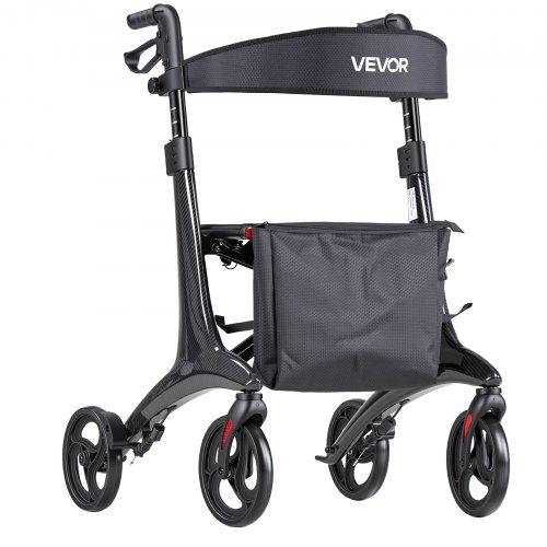 VEVOR Rollator Walker with Seat for Seniors, Foldable Lightweight Rolling Walker