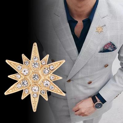 Cascading Retro Hexagram Small Brooch Men'S And Women'S Suits, Suits, Corsages, Atmospheric Button Pin Accessories
