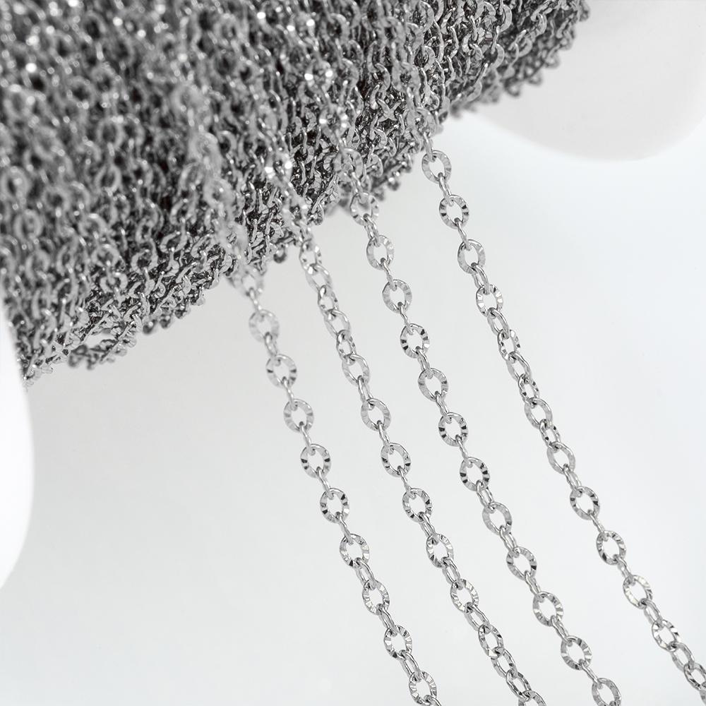 2Meters Multi-Size Stainless Steel Sunflower Thin Chain Radial Lines O Shape Chain Jewelry Making DIY Necklace Bracelet Supplies
