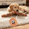 Wear-resistant Pet Chew Toy Dog Squeaky Plush Toy, Long Sausage Shape with BB Sound, Durable Bite Resistant for Small Medium Dogs, Interactive