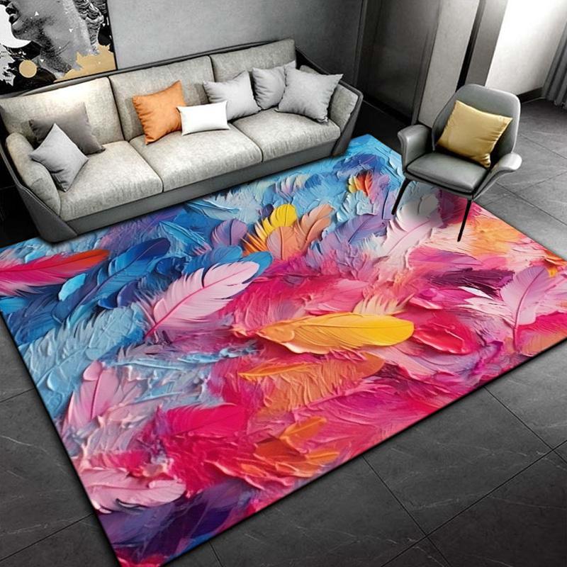 Alfombras de plumas de colores para dormitorio Alfombras cuadradas mullidas para el suelo Sala de estar Decoración del hogar Alfombras Alfombrilla suave de terciopelo Alfombra de área sonic