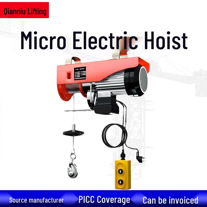 Mini Electric Hoist: 1 Ton Wireless Remote-Controlled Household Crane (220V)