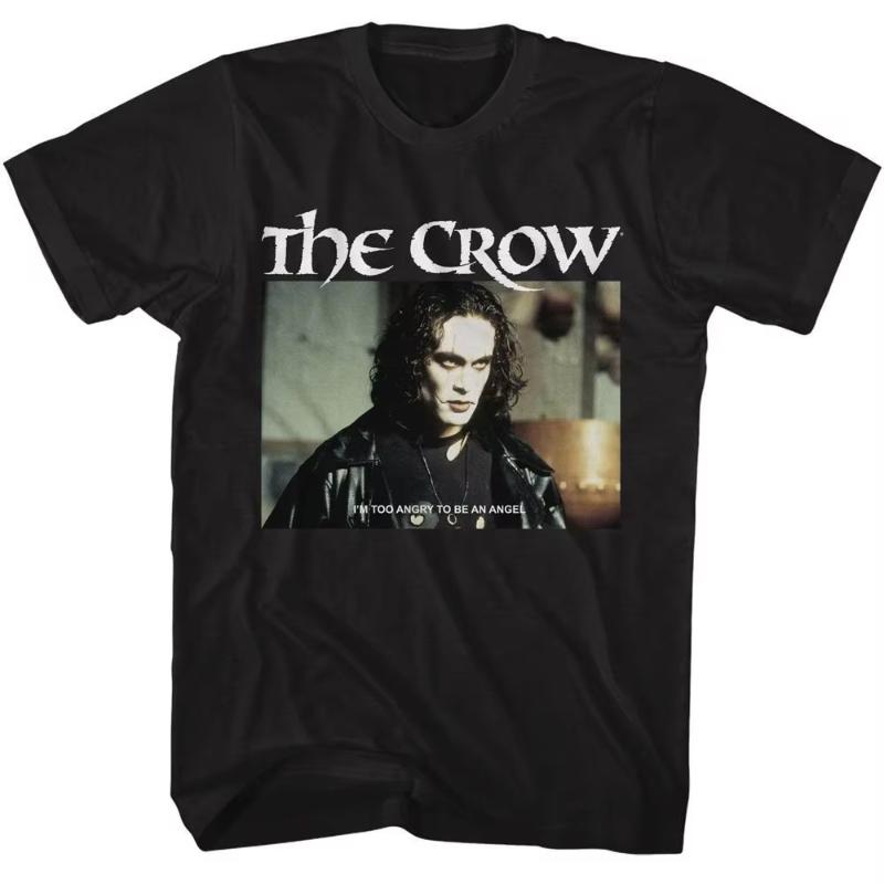 Summer Unisexs and Womens Loose Breathable Tshirt Top The Crow Too Angry Black Adult Tshirt S