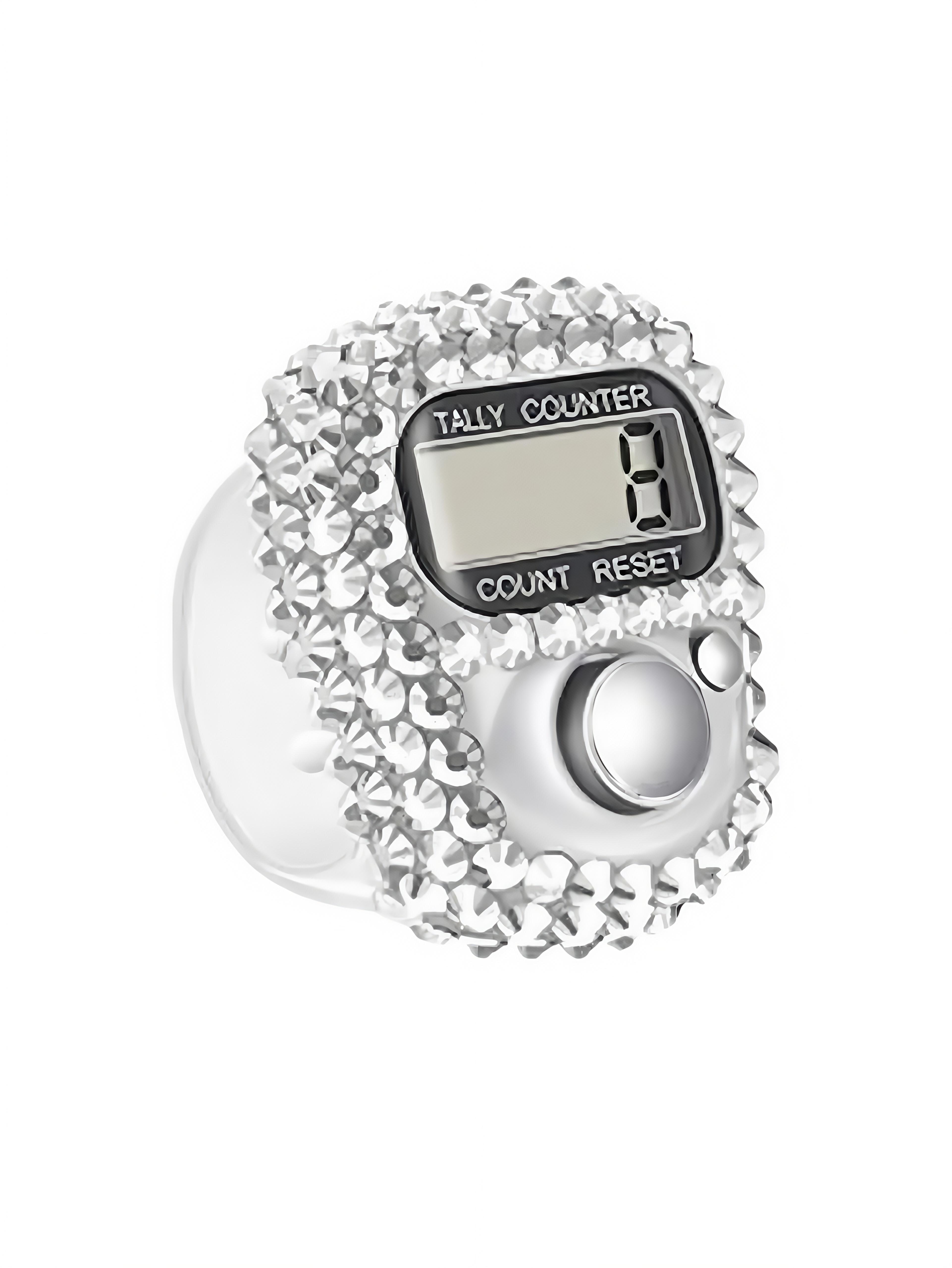 6 Colors Available Sparkling Rhinestone Finger Counter Portable Clicker Fitness/Prayer/Activity Counting Tool Tasbih Resettable