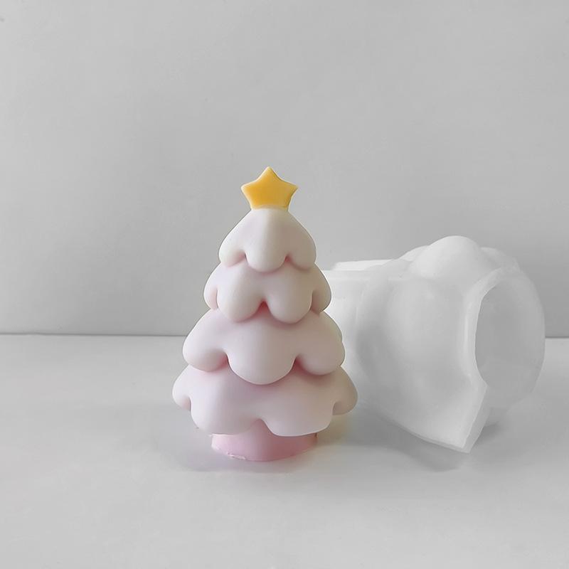 Creative Christmas Tree Silicone Candle Mold DIY Aroma Plaster Resin Molds Christmas Decoration Candle Making Supplies