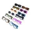 Square Women Men Sunglasses Rectangle Designer Flower Sun Glasses Male Retro Black Lens Driving Fishing Cloud Eyewear