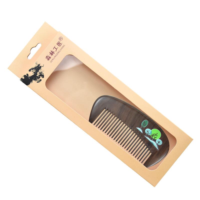 Mandarin Ducks Hand-Painted Peach Wood Hair Comb for Daily Use