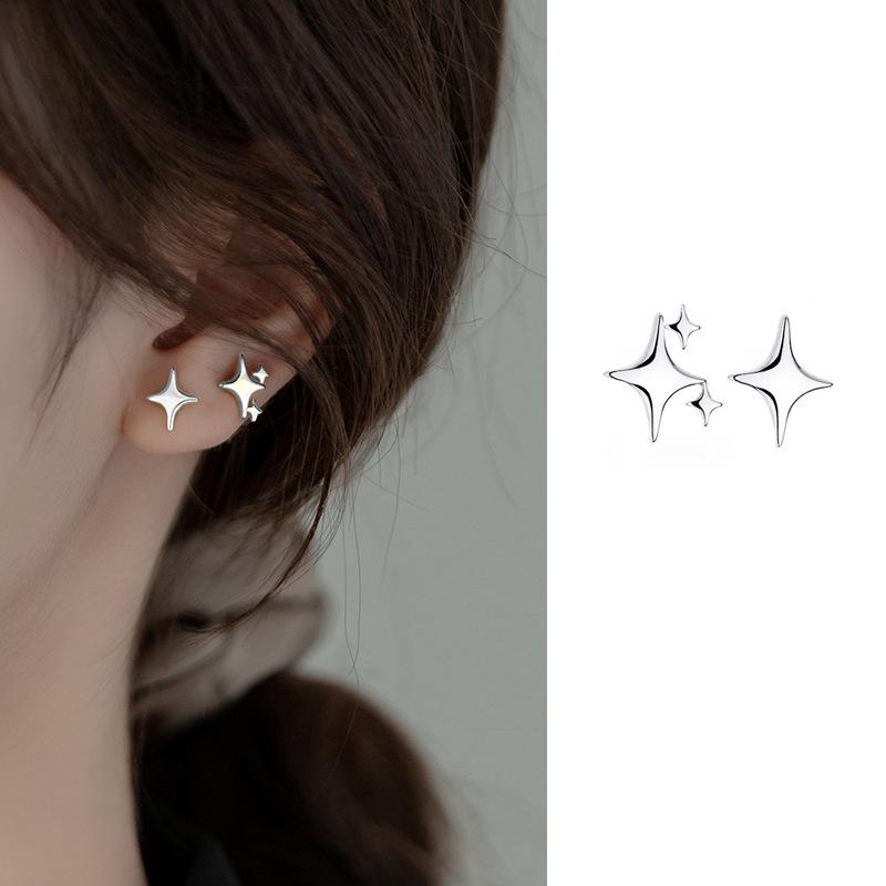 3 Pcs Fashion Stainless Steel Round Star Drop Earrings for Women Trendy Crystal Zirconia Dangle Earring Punk Unisex Rock Jewelry