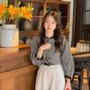 Women's Retro Chic Plaid Shirt - Early Autumn 2025, Age-Reducing, Versatile Round Neck Top