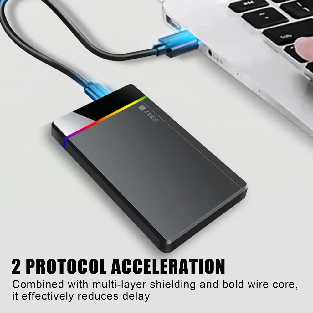 2,5palcový Beznástrojový RGB Mobilní Box na Pevný Disk USB 3.2 5Gbps Notebook Pevný Disk SSD HDD Kryt Typ C 3.1