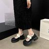 Fashion Mixed Color Chunky Platform Mary Jane Shoes for Women 2024 Autumn New Patent Leather Pumps Woman Thick Bottom Pearl Lolita Shoes