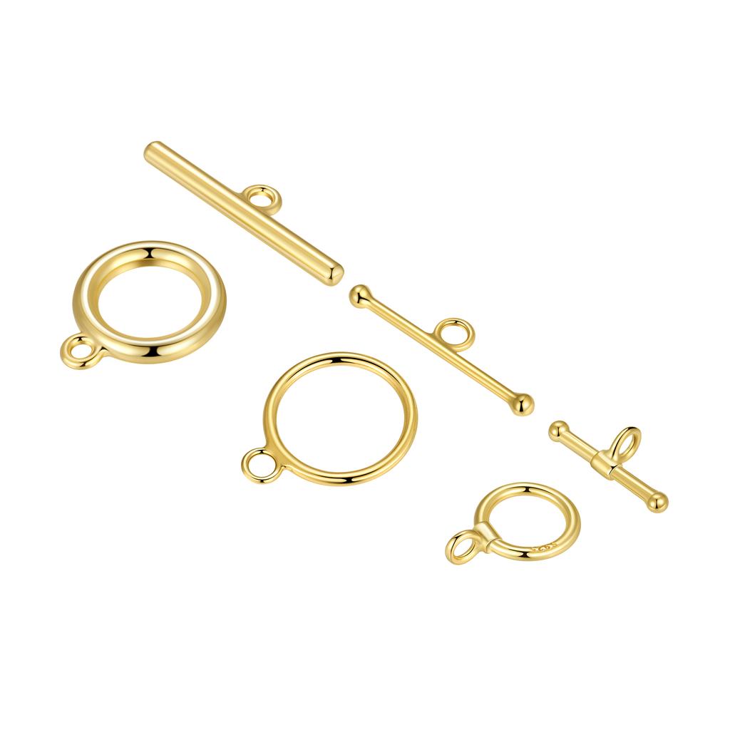 Accessories 925 Sterling Silver IO OT Clasp 18 Gold Plated Chain Necklace Bracelet Connecter for Fine Jewelry Making