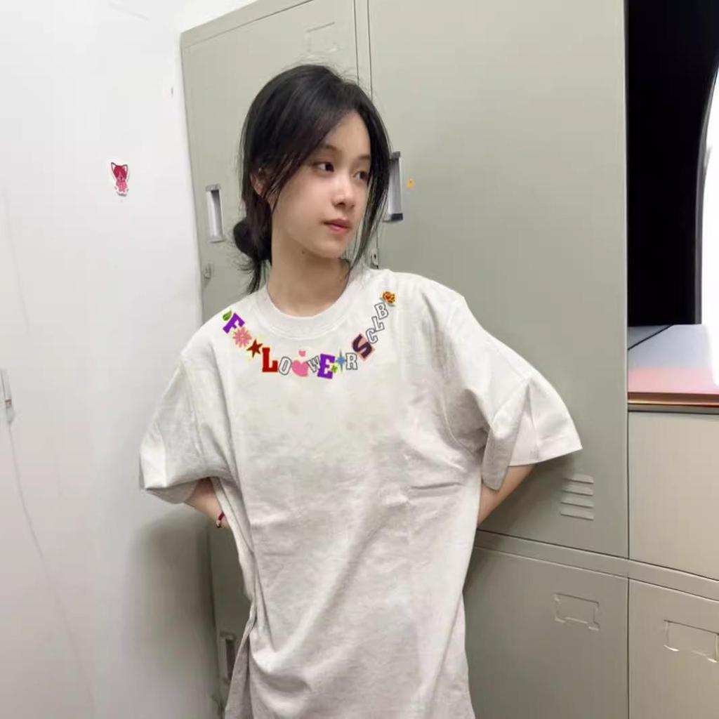 Plus Size Pure Cotton American Design Loose Short-Sleeve T-Shirt for Women (2-300 Lbs)