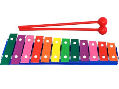 Colorful Bells Diatonic Cymbals 12 Tone Metal Plates + Drumsticks