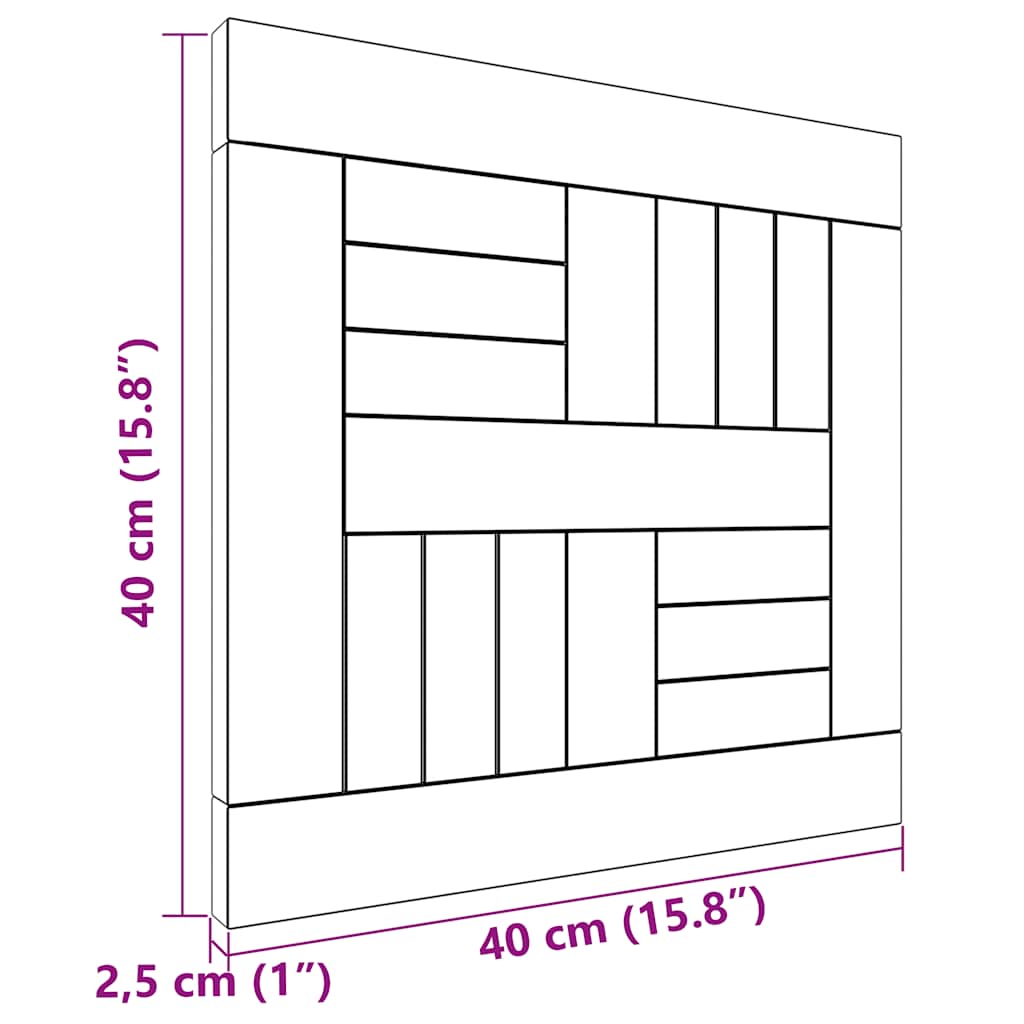 Quadratische Tischplatte 40 x 40 x 2,5 cm Massives Teakholz