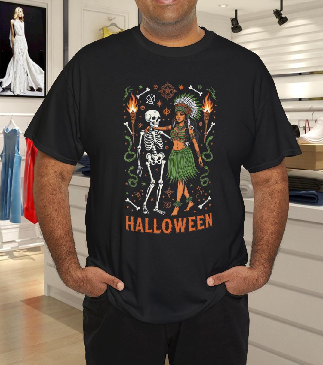 Halloween vintage VooDoo T-Shirt Mens Womens Tees Top 4XL