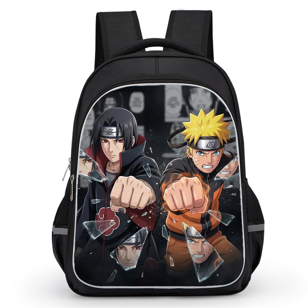 NARUTO Anime Youth Mochila Everyday Backpack,With Adjustable Sling Strap & Front Pocket,Lightweight & Durable,for Boys & Girls Age 5-11