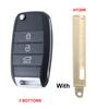 3 Buttons Replacement Car Key Case Cover Fob Housing For Kia Kia K2 K3 K5 Carens Cerato Forte Cadenza Car Flip Folding Key Shell