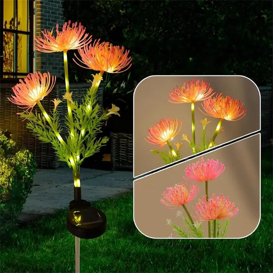 Solar Flowers Garden Lights Outdoor Waterproof Romantic Warm Light Outdoor Lights Decorative for Garden Yard Backyard Decor